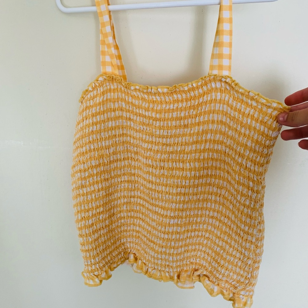 Tillys yellow plaid tanktop